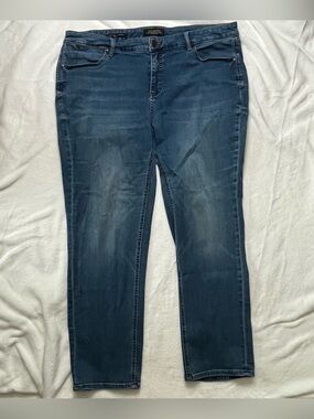 Talbots Women's Flawless Five-Pocket Straight Leg Blue Denim Jeans Petite 18WP